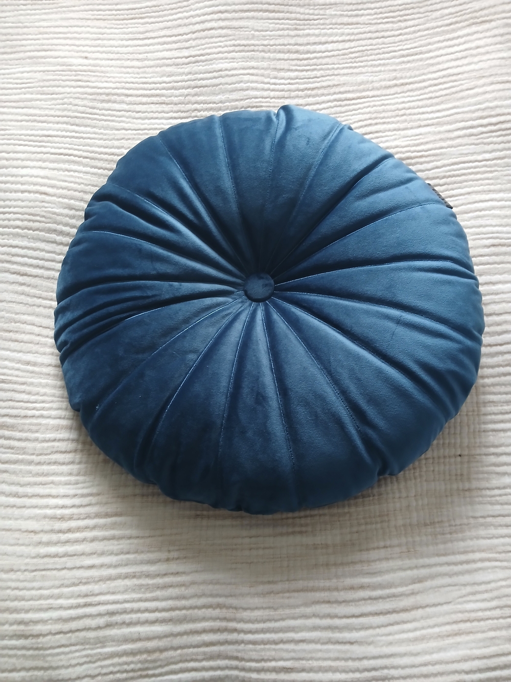 Plush Round Decorative Throw Pillow - Blue